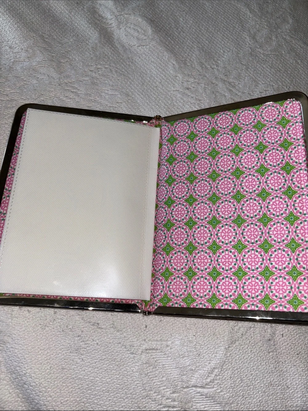 Vera Bradley Pink & Green Floral Clasp Photo Organizer
